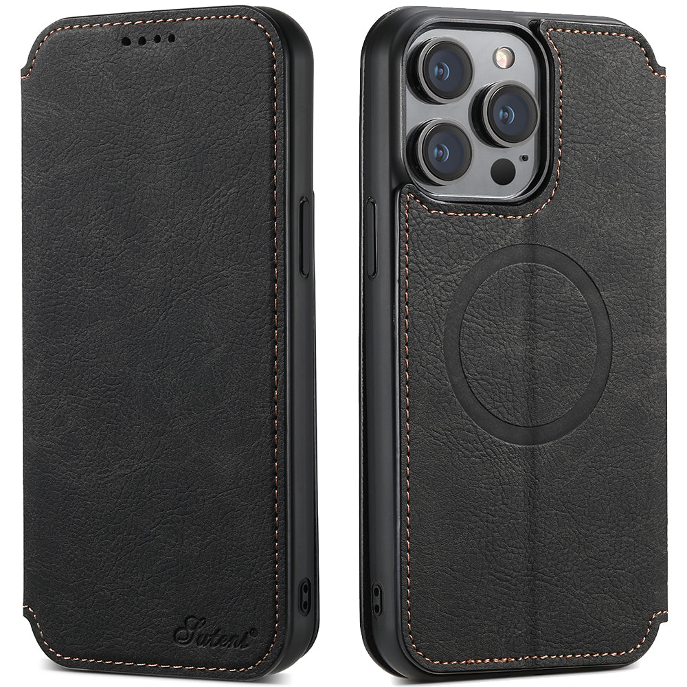 SUTENI J06 til iPhone 14 Pro Stand Wallet PU-lædertelefontaske Kompatibel med MagSafe SUTENI J06 til iPhone 14 Pro Stand Wallet PU-lædertelefontaske Kompatibel med MagSafe